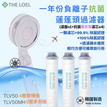 將圖片載入圖庫檢視器 【THE LOEL】TLV-50 一年份負離子抗菌蓮蓬頭過濾器(1濾器1抗菌濾芯&玫瑰&薰衣草)/ 4圈常規版&5圈多洞版 🤩99.9%除菌認證 & 過濾鏽水雜質 ✈️輕巧方便可攜帶旅行用