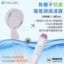 將圖片載入圖庫檢視器 【THE LOEL】TLV-50 負離子抗菌蓮蓬頭過濾器(1濾器1抗菌濾芯&玫瑰&薰衣草)/ 4圈常規版&5圈多洞版 🤩99.9%除菌認證 & 過濾鏽水雜質 ✈️輕巧方便可攜帶旅行用