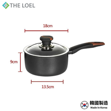 將圖片載入圖庫檢視器 【THE LOEL】韓國天然原礦不挑爐不沾鍋 18cm耐磨單柄湯鍋(附鍋蓋)