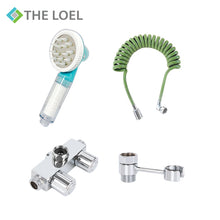 將圖片載入圖庫檢視器 【THE LOEL】超值優惠-寵物清潔組 (寵物蓮蓬頭過濾器組+蓮蓬頭1轉2分水器轉接頭附支架+防纏結彈簧線圈花灑喉橄欖綠3米)