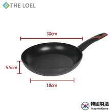 將圖片載入圖庫檢視器 【THE LOEL】韓國天然原礦不挑爐不沾鍋 30cm平底鍋(附鍋蓋)