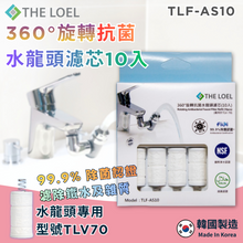 將圖片載入圖庫檢視器 THE LOEL 韓國360°旋轉水龍頭過濾器抗菌濾芯10入裝 (適用於TLV70) 👍99.9%除菌認證