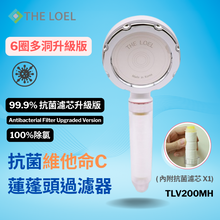 將圖片載入圖庫檢視器 THE LOEL抗菌維他命C蓮蓬頭過濾器6圈多洞升級版-TLV200MH