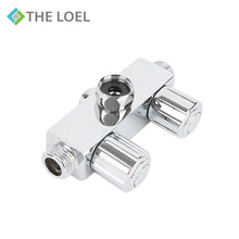 將圖片載入圖庫檢視器 THE LOEL 蓮蓬頭分水器轉接頭(1轉2)附支架  Shower Head Adapter &amp; Stand (1pc)可同時連接兩個花灑頭，水流穩定；附有支架，方便擺放花灑頭
