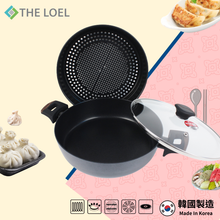 將圖片載入圖庫檢視器 【THE LOEL】韓國天然原礦不挑爐不沾鍋 28cm多用途蒸鍋套裝(蒸鍋+蒸籠隔+鍋蓋)
