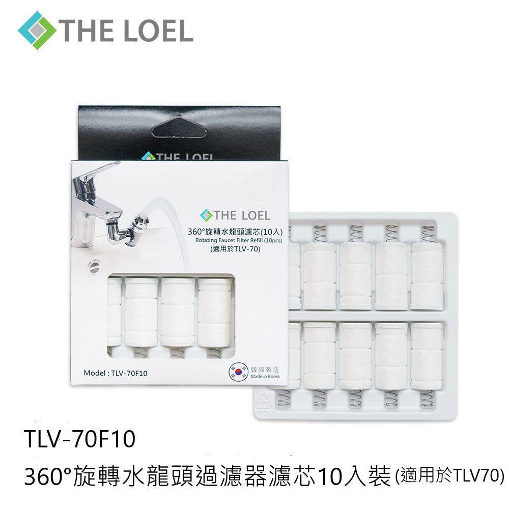 THE LOEL 韓國360°旋轉水龍頭過濾器濾芯10入裝 (適用於TLV70)