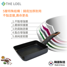 將圖片載入圖庫檢視器 【THE LOEL】韓國天然原礦不挑爐不沾鍋 18cm玉子燒雞蛋捲煎鍋
